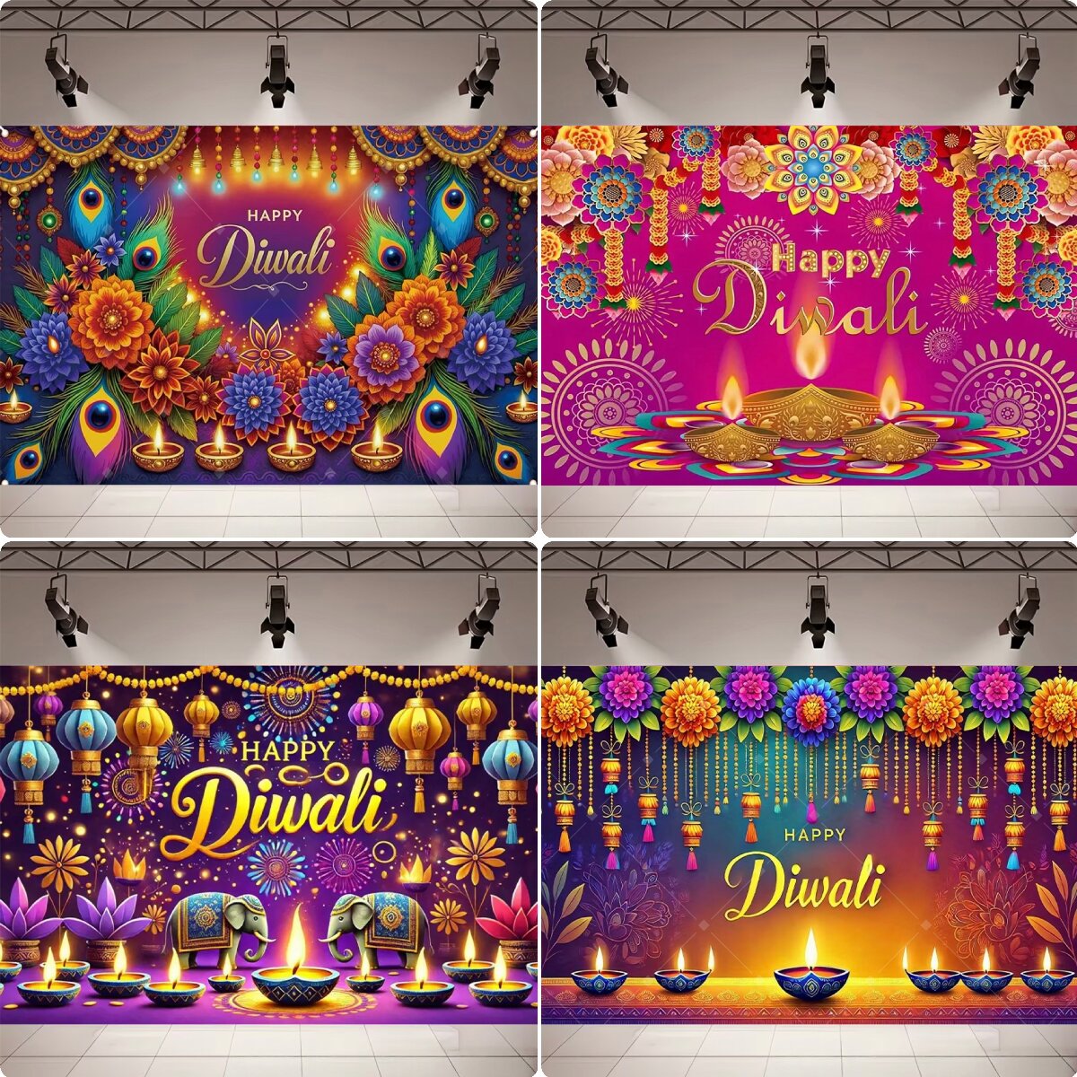 Home Decor Indonesia - Fröhliche Diwali-Party-Dekoration Fotografie-Hintergrund Diwali-Festival-Party Heimwanddekoration Indische