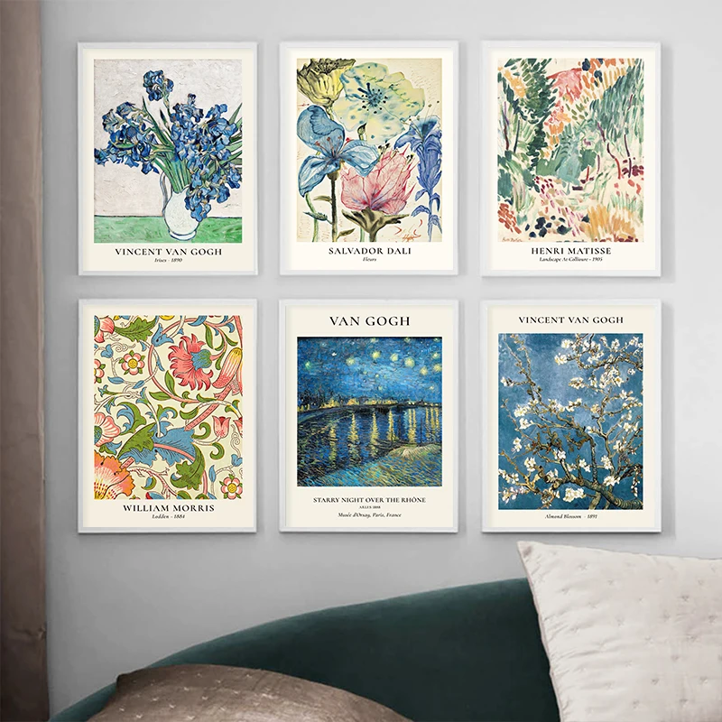 Home Decor Za - Van Gogh Stern Vase Serie Wandkunst