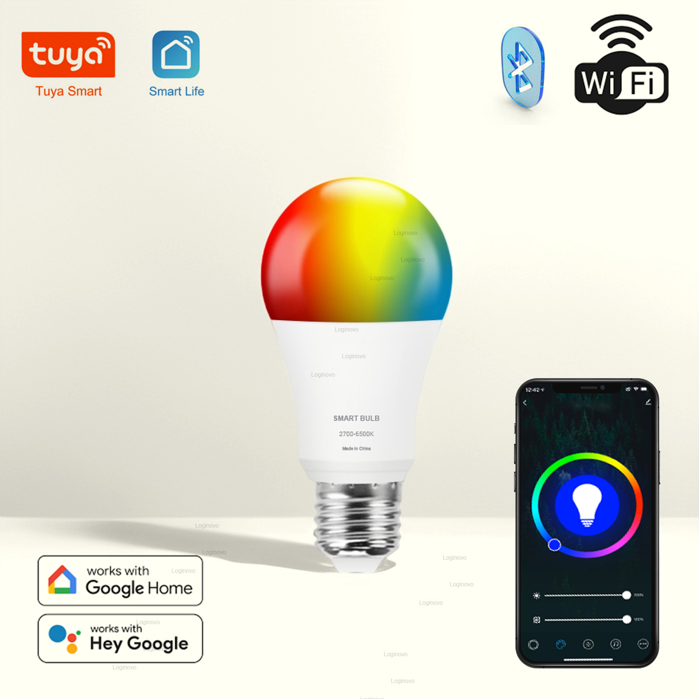 Home Decor Free App - Tuya Led-lampe Lampe Bluetooth/WiFi E27 RGBCW