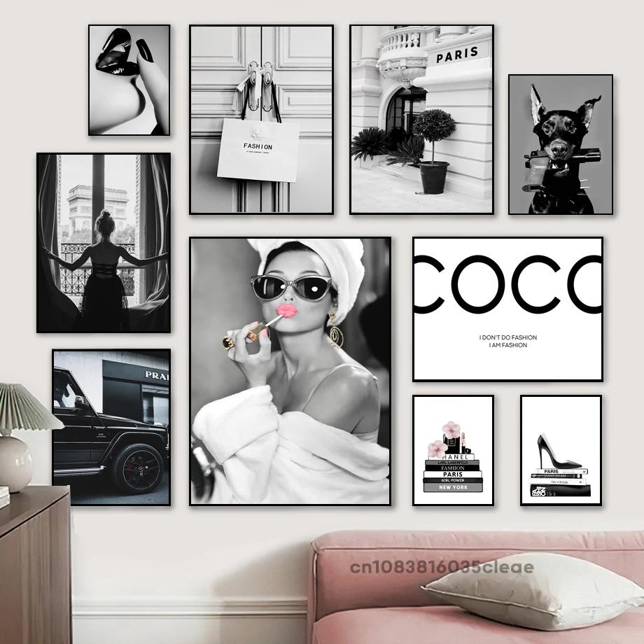 Home Decor Y2K - Mode Luxus Auto Leinwandkunst Coco Zitate