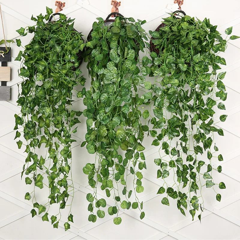 Rattan Plant Basket - 90cm Künstliche Grüne Rettich Wand Hängen
