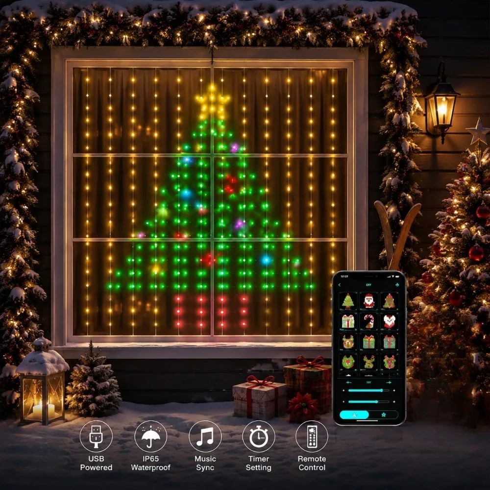 LED-Pixel-Lichtvorhang mit Blu – Home Decor Free App Bewertung und Preis
