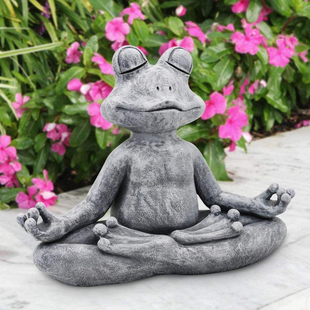 2023 Frosch Figur Harz Zen Yog – Home Decor Za Bewertung und Preis