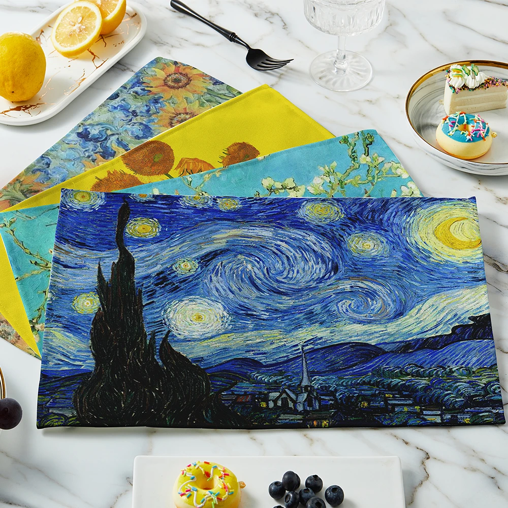 Neue Van Gogh Ölgemälde Tisch  – Linen Table Runner Bewertung und Preis
