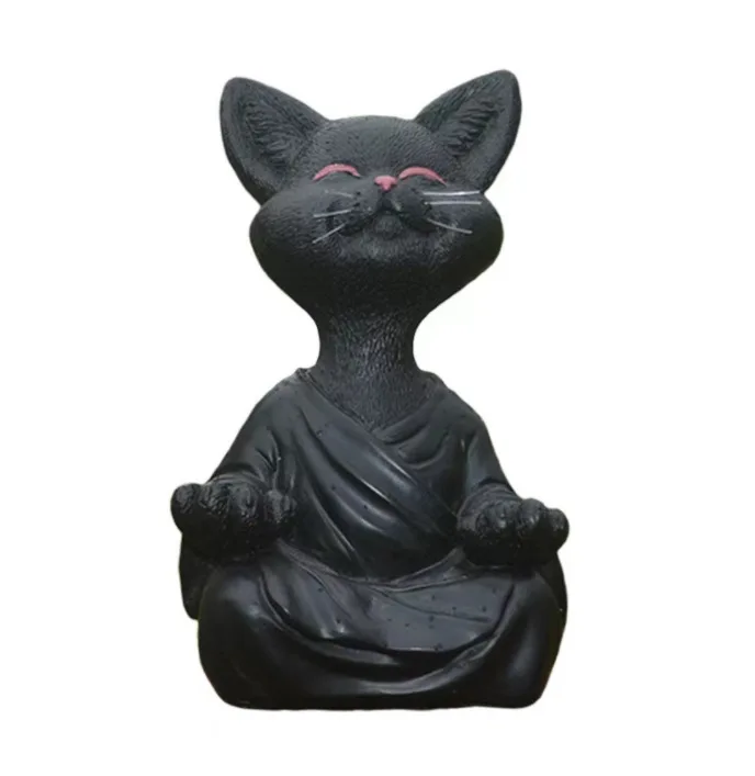 Meditation Katze Skulptur Gart – Home Decor Za Bewertung und Preis