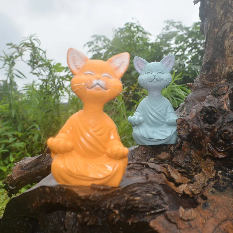Meditation Katze Skulptur Gart – Home Decor Za Bewertung und Preis