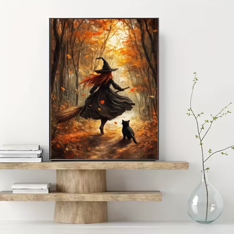 Retro Halloween Herbsthexe auf – Home Decor Theme Bewertung und Preis