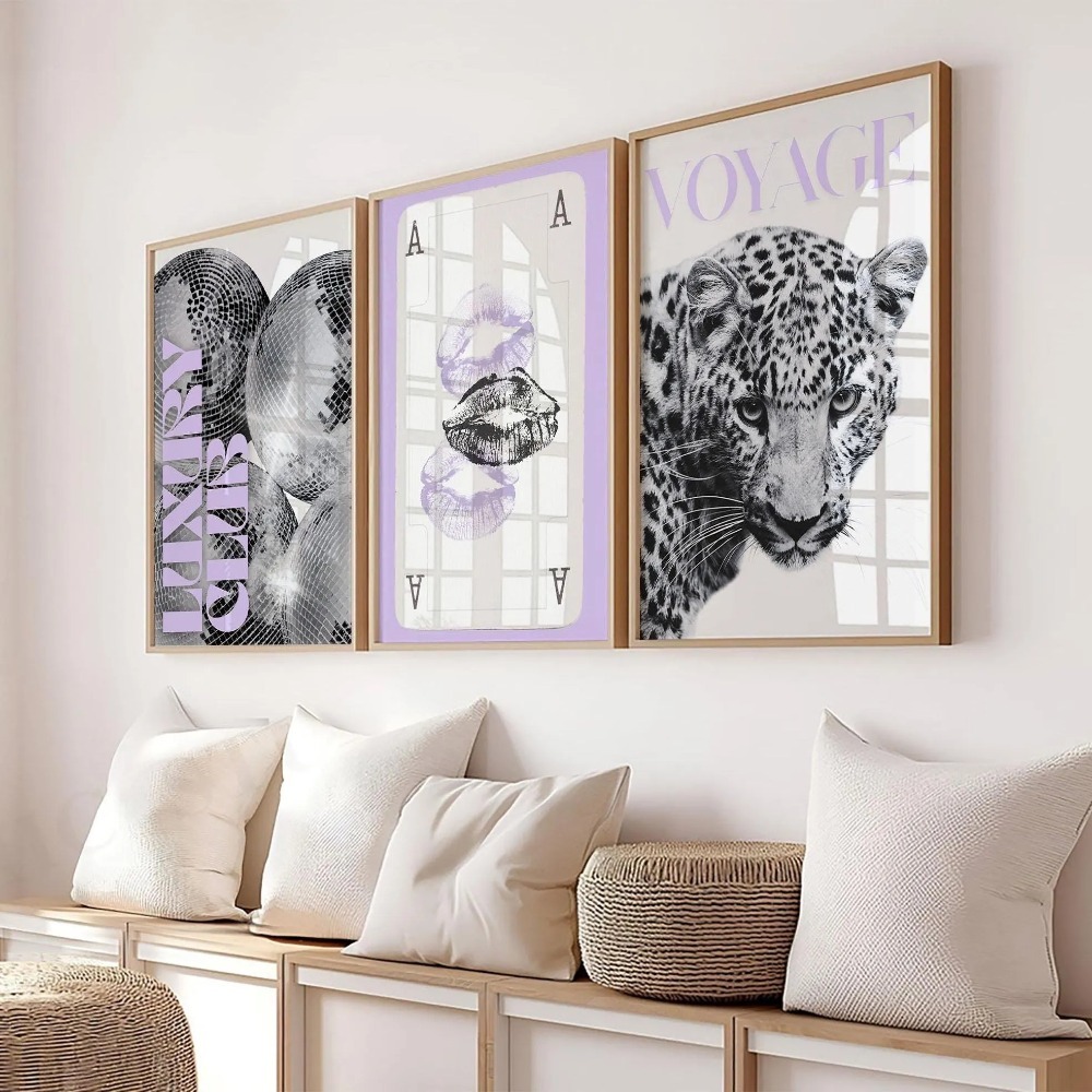 3-teiliges rahmenloses Leopard – Home Decor Y2K Bewertung und Preis