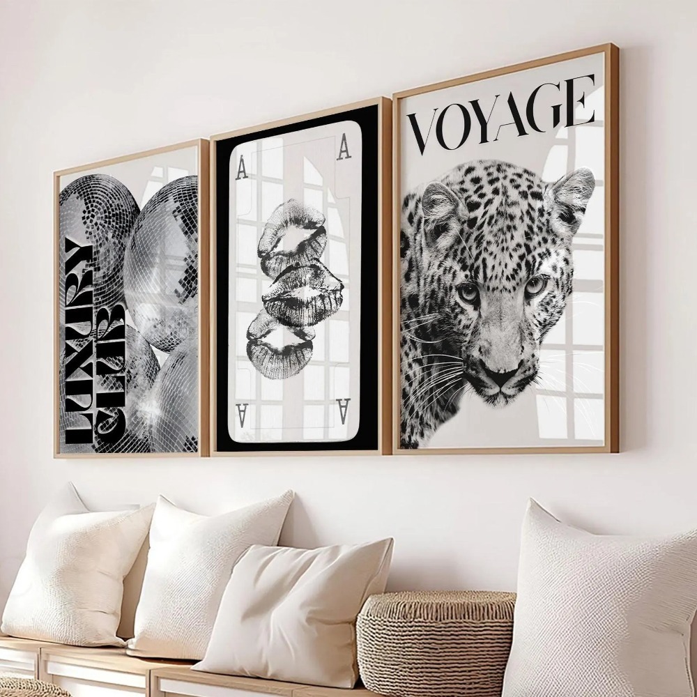 3-teiliges rahmenloses Leopard – Home Decor Y2K Bewertung und Preis