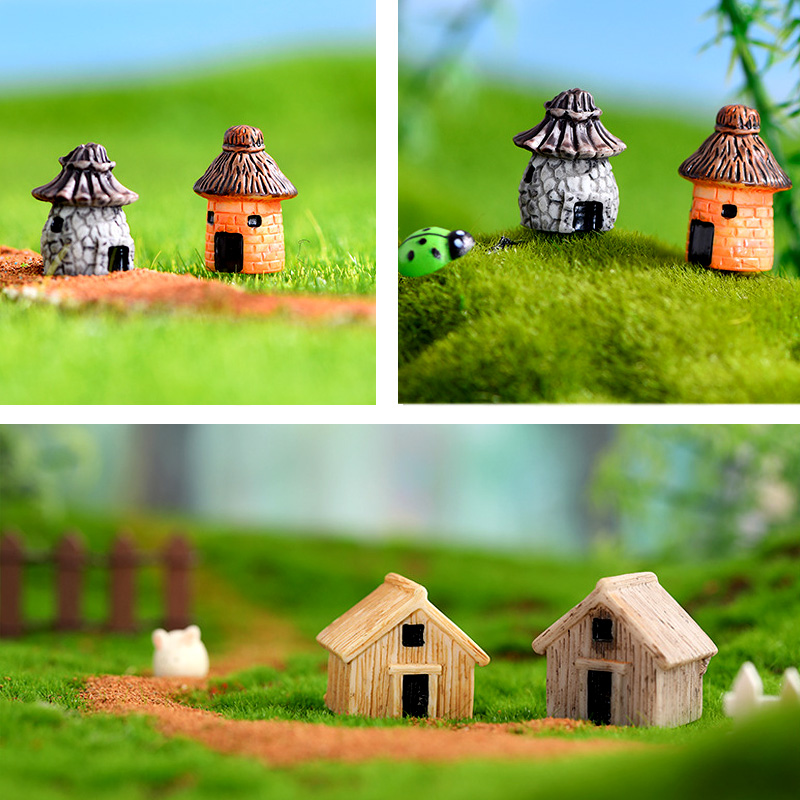 Mini-Hausfigur aus Kunstharz,  – Home Decor Za Bewertung und Preis