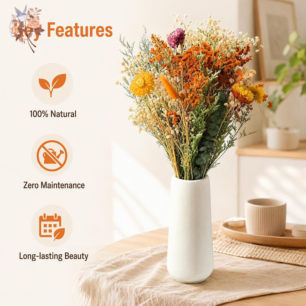 Herbstlicher Trockenblumenstra – Pampas Grass Decor Bewertung und Preis