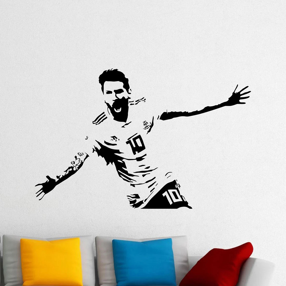 Messi Wandtattoo Vinyl Aufkleb – Home Decor Indonesia Bewertung und Preis